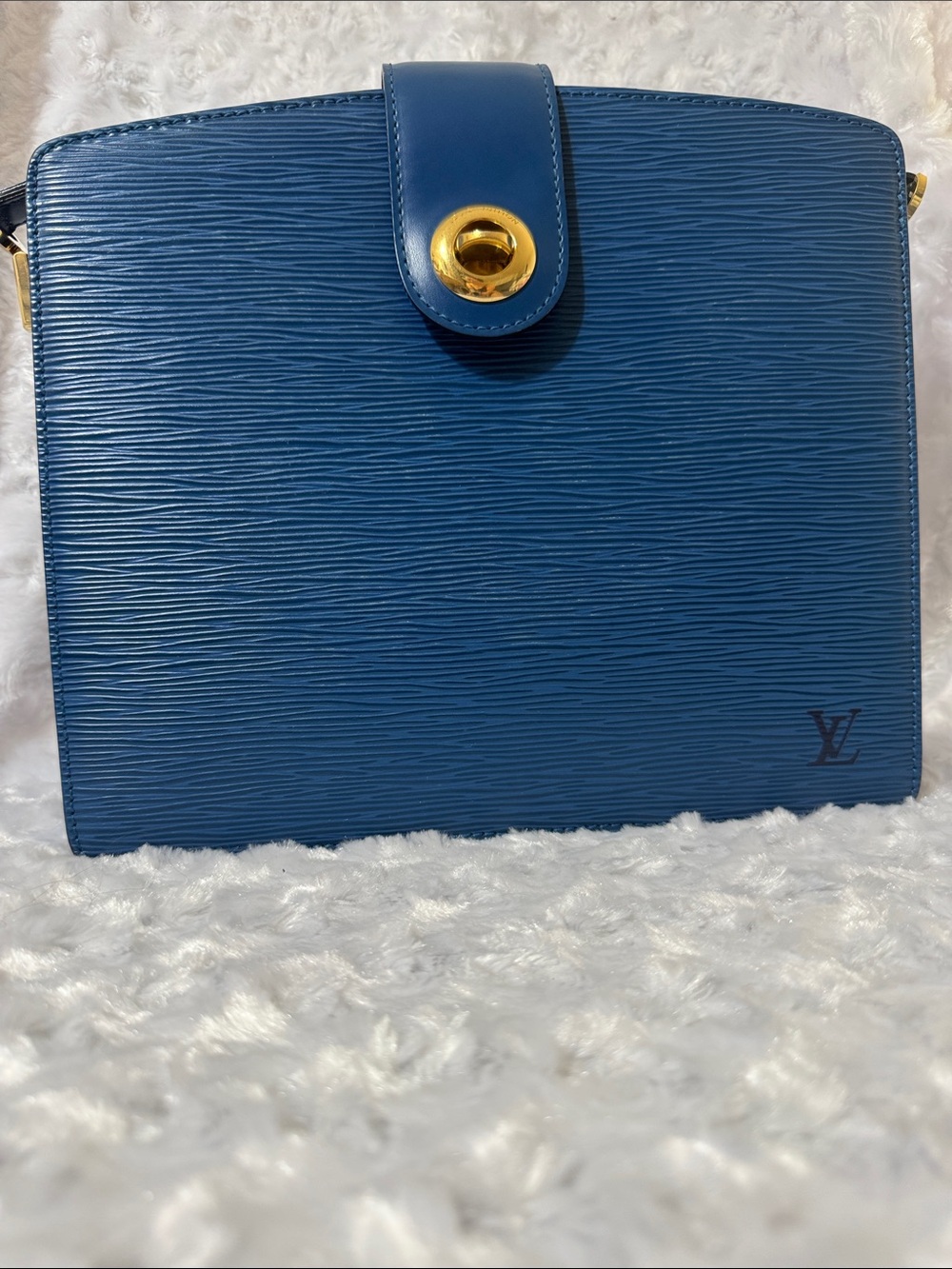Louis Vuitton Blue Epi Leather Small Crossbody with Gold Hardware